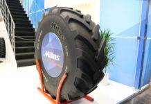 Radlader-Reifen speziell für die Landwirtschaft Der Radlader-Reifen mit einem Traktorreifen ähnlichen Profil