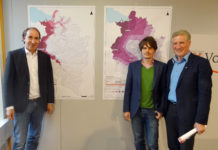 Klimaerwärmung soll auf ein erträgliches Maß begrenzt werden Die Landesräte Schwärzler (r.) und Rauch (l.) mit dem Klima-Experten Douglas Marin