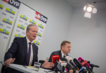 ÖVP-Pläne: Mit Sicherheit gegen Zukunftsängste ÖVP-Bundesparteiobmann und Vizekanzler Reinhold Mitterlehner (l.)erklärte gemeinsam mit ÖVP-Generalsekretär Werner Amon die Pläne der Volkspartei für 2017. Sicherheit steht dabei ganz oben.