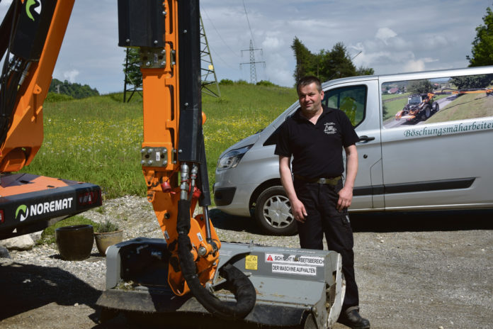 Winklers Resümee zum Noremat-Auslegemäher: „Ich bin sehr zufrieden.” Hammerschmied
