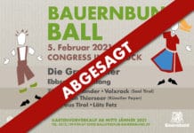 Tiroler Bauernbundball 2021 abgesagt!