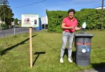 Müll gehört in die Tonne und nicht in die Wiese