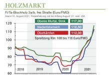 Holzmarkt August 2021: Die Sägeindustrie ist voll aufnahmefähig