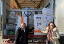 ÖVP-Abgordnete Kugler und Sieber mit Hilfslieferung in der Ukraine