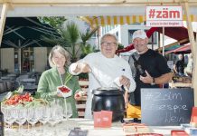 Der erste #Zäm-Marktstand lockte viele Besucher an