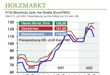 Holzmarkt Juli ’22: Nachfrageboom bei Industrierundholz und bei Brennholz