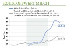 Milchmarkt Juli ’22: Rohstoffwert blieb über 60 Cent/kg