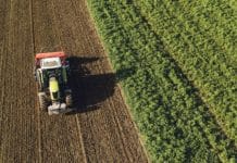 EU-weit bislang einzigartige Unterstützung für Landwirte Traktor am Feld