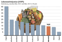 Preissteigerung bei Lebensmitteln in Österreich geringer als im EU-Schnitt