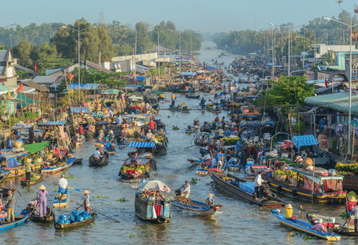 Schwimmender Markt von Cai Rang